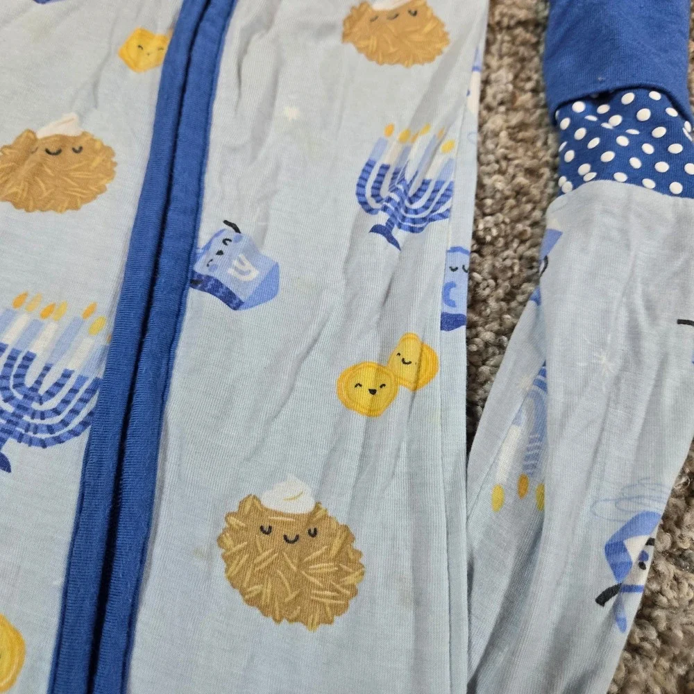 Angel Dear Hanukkah Bamboo 2-Way Zip Footie 18-24m